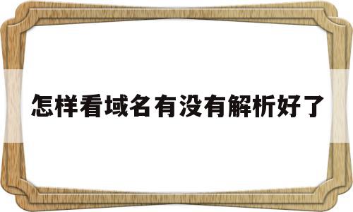 怎样看域名有没有解析好了(怎样看域名有没有解析好了呢)