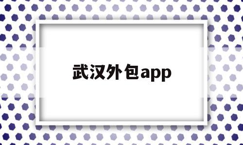 武汉外包app(武汉外包服务公司)