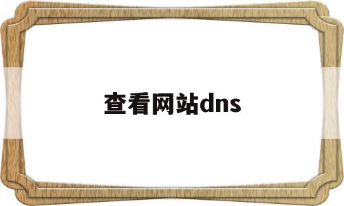 查看网站dns(查看网站dns解析)