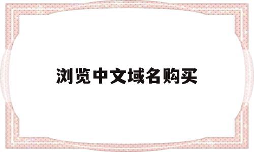 浏览中文域名购买(浏览中文域名购买的网站)