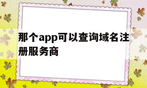 那个app可以查询域名注册服务商的简单介绍,那个app可以查询域名注册服务商的简单介绍,那个app可以查询域名注册服务商,信息,百度,免费,第1张