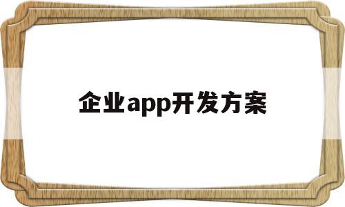 企业app开发方案(开发app的实施方案)