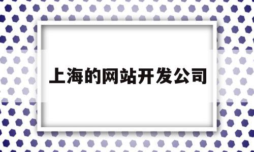 上海的网站开发公司(上海的网站开发公司怎么样)