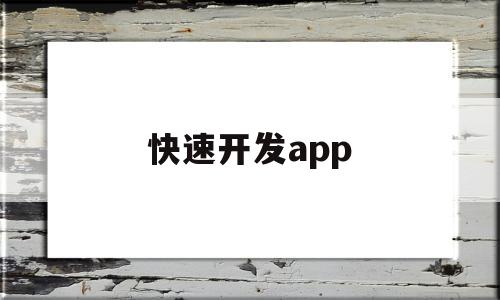 快速开发app(快速开发app框架)