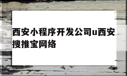 西安小程序开发公司u西安搜推宝网络(西安短视频运营公司相信西安搜推宝科技价格低)