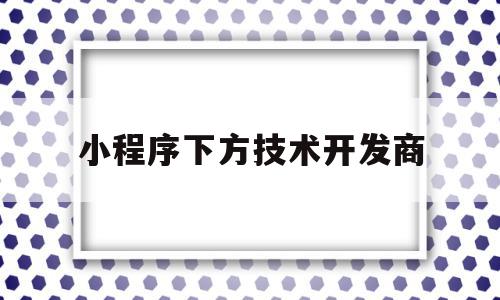 小程序下方技术开发商(小程序开发序开发)