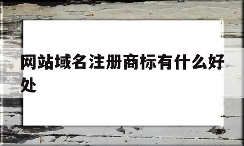 网站域名注册商标有什么好处(网站域名注册商标有什么好处吗)