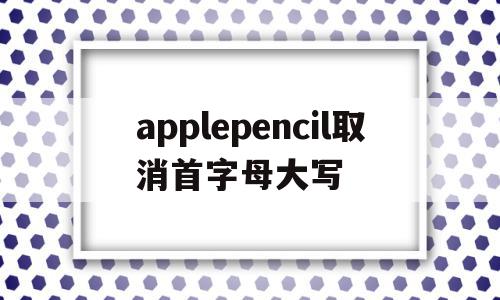 applepencil取消首字母大写(applepencil怎么删掉前面写的字)