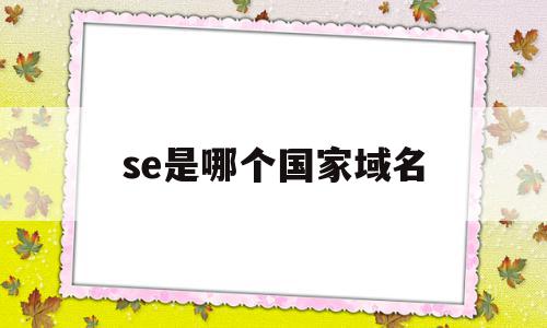 se是哪个国家域名(se属于哪个国家的缩写)