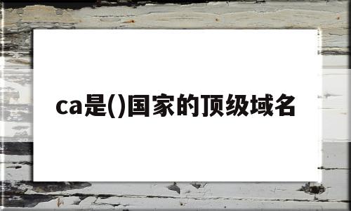 ca是()国家的顶级域名(顶级域名“cn”表示哪个国家)