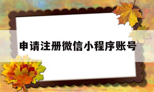 申请注册微信小程序账号(微信小程序的注册流程及操作注意事项)