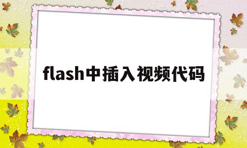 flash中插入视频代码(flash加代码)