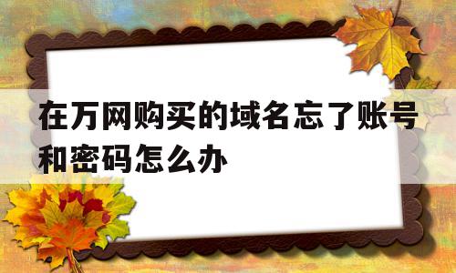 关于在万网购买的域名忘了账号和密码怎么办的信息,在万网购买的域名忘了账号和密码怎么办,信息,账号,浏览器,第1张 关于在万网购买的域名忘了账号和密码怎么办的信息,关于在万网购买的域名忘了账号和密码怎么办的信息,在万网购买的域名忘了账号和密码怎么办,信息,账号,浏览器,第1张