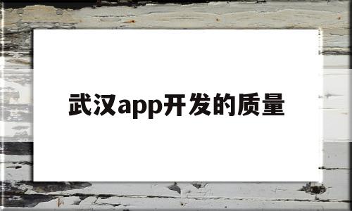武汉app开发的质量(武汉app开发的质量如何),武汉app开发的质量(武汉app开发的质量如何),武汉app开发的质量,模板,视频,APP,第1张