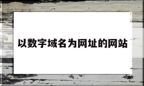 以数字域名为网址的网站(以数字域名为网址的网站有哪些)