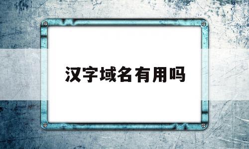 汉字域名有用吗(域名用汉字好还是拼音好)