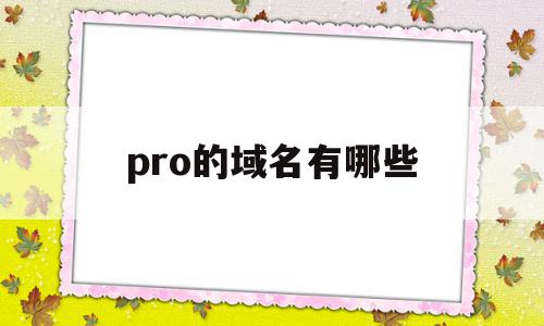 pro的域名有哪些(pro是哪个国家的域名),pro的域名有哪些(pro是哪个国家的域名),pro的域名有哪些,信息,视频,企业网站,第1张