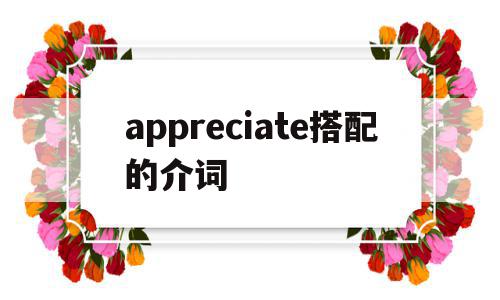 appreciate搭配的介词(appreciate的用法和短语)