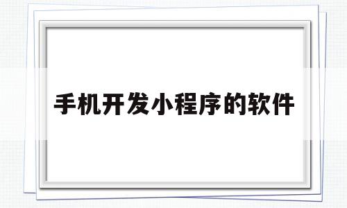 手机开发小程序的软件(手机开发小程序的软件叫什么),手机开发小程序的软件(手机开发小程序的软件叫什么),手机开发小程序的软件,微信,APP,科技,第1张