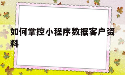 如何掌控小程序数据客户资料(如何掌控小程序数据客户资料信息),如何掌控小程序数据客户资料(如何掌控小程序数据客户资料信息),如何掌控小程序数据客户资料,信息,模板,微信,第1张