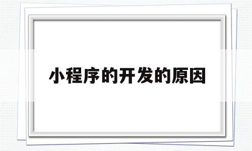 小程序的开发的原因(开发小程序的优势在哪),小程序的开发的原因(开发小程序的优势在哪),小程序的开发的原因,微信,营销,投资,第1张