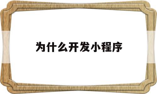 为什么开发小程序(小程序为什显示开发版),为什么开发小程序(小程序为什显示开发版),为什么开发小程序,信息,微信,APP,第1张