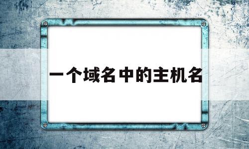 一个域名中的主机名(域名当中的主机名)