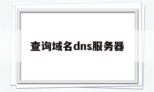 查询域名dns服务器(查询域名dns信息的命令)