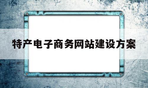 特产电子商务网站建设方案(特产电子商务网站建设方案怎么写)