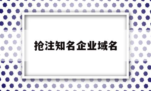 抢注知名企业域名(域名抢注哪个平台好)