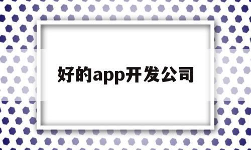 好的app开发公司(好的app开发公司有哪些)