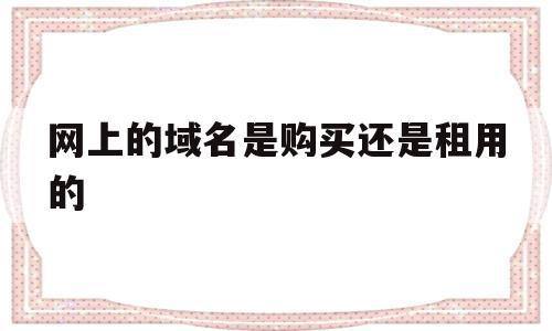 网上的域名是购买还是租用的(网上的域名是购买还是租用的呢)