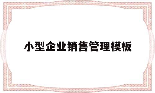 小型企业销售管理模板(小型企业销售管理模板怎么写)