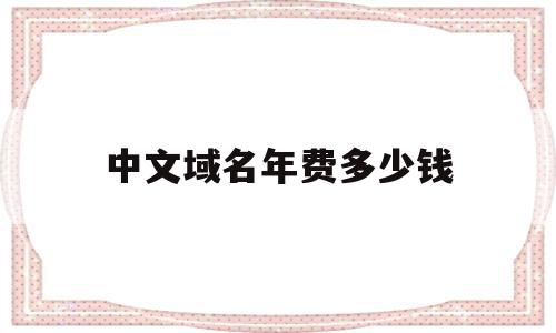 中文域名年费多少钱(中文域名注册多少费用)