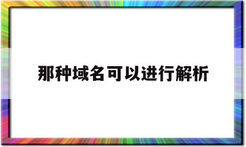 那种域名可以进行解析(能实现域名解析的功能软件模块)