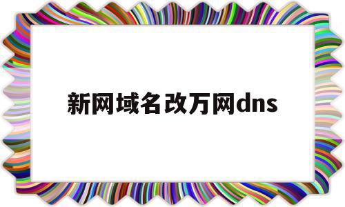 新网域名改万网dns(网络改了dns会有什么影响)