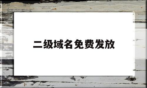 二级域名免费发放(二级域名分发站免费)