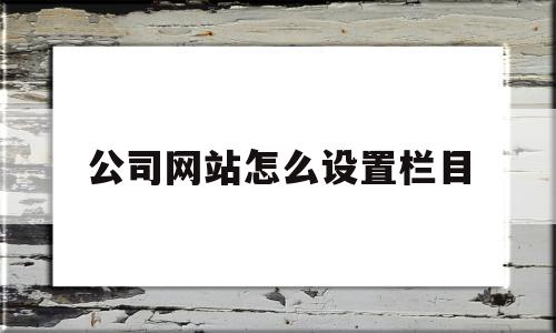 公司网站怎么设置栏目(企业网站该如何设计栏目)