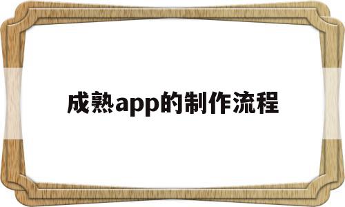 成熟app的制作流程(app制作流程及最优步骤)