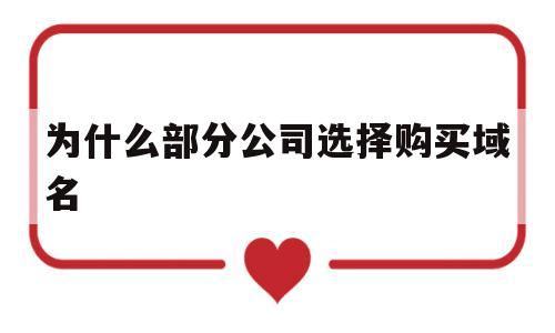 为什么部分公司选择购买域名(为什么有些公司前面没有域名)