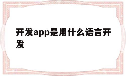 开发app是用什么语言开发(开发app使用什么语言),开发app是用什么语言开发(开发app使用什么语言),开发app是用什么语言开发,第1张