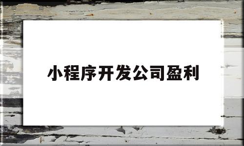 小程序开发公司盈利(小程序开发公司盈利价格表),小程序开发公司盈利(小程序开发公司盈利价格表),小程序开发公司盈利,第1张