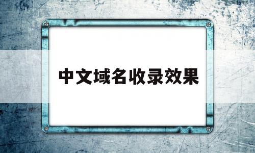中文域名收录效果(中文域名收录效果分析)