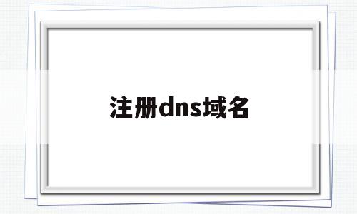 注册dns域名(dns注册表),注册dns域名,第1张 注册dns域名(dns注册表),注册dns域名(dns注册表),注册dns域名,第1张