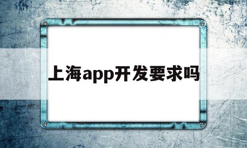 上海app开发要求吗(上海app开发科技公司)