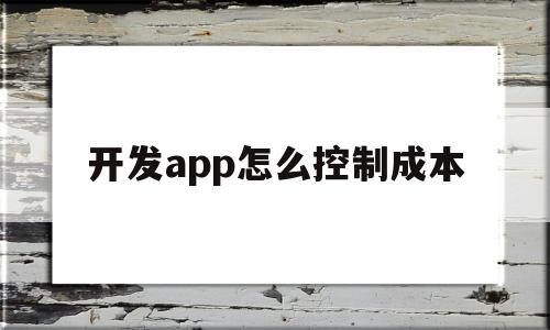 开发app怎么控制成本(开发app的成本分析),开发app怎么控制成本(开发app的成本分析),开发app怎么控制成本,信息,百度,营销,第1张