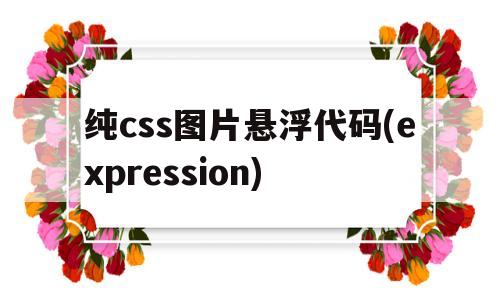 纯css图片悬浮代码(expression)的简单介绍,纯css图片悬浮代码(expression)的简单介绍,纯css图片悬浮代码(expression),信息,模板,百度,第1张