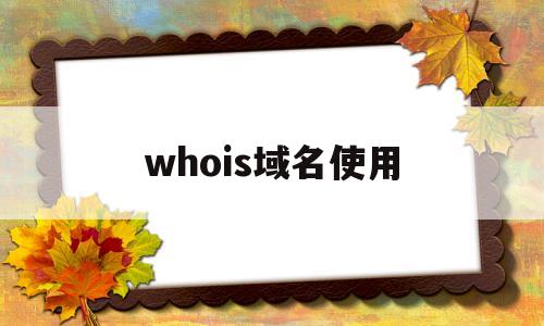 whois域名使用(who的域名),whois域名使用(who的域名),whois域名使用,第1张