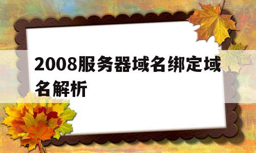 2008服务器域名绑定域名解析(服务器怎么绑定域名解析),2008服务器域名绑定域名解析(服务器怎么绑定域名解析),2008服务器域名绑定域名解析,第1张